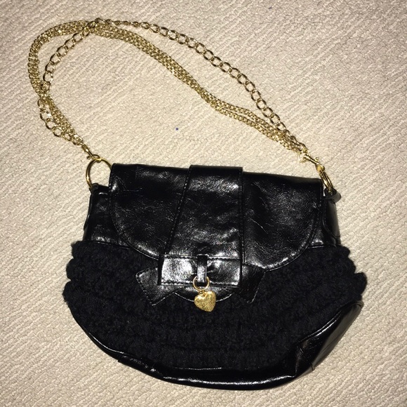 Murval Handbags - Murval purse knit black and gold shoulder bag